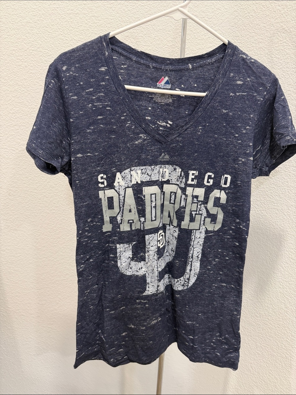 Majestic Navy San Diego Padres Vintage-Style V-Neck Tee